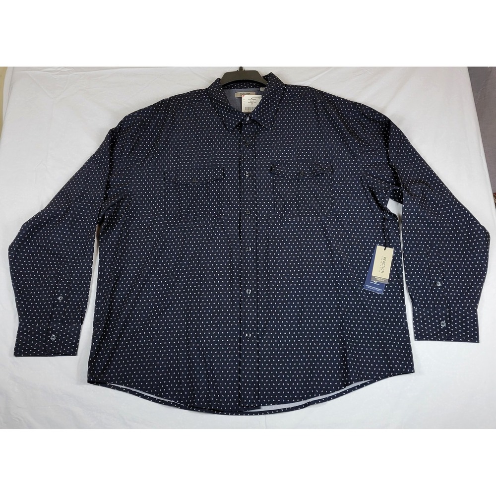 Kenneth Cole NWT Mens 3X‎ Mobility Woven Shirt Black Geometric XWXD06D463